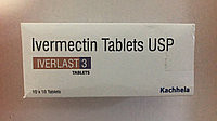 Івермектин 3мг. таблетки - 10шт. оригінал. Ivermectin 3 Mg USP антипаразитарный препарат, Індія