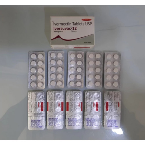Івермектин 12 мг. - 10 таблеток оригінал Індія 12 Mg Tablet USP для людей антипаразитарний препарат