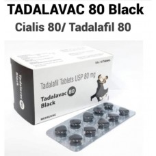 Тадалафил 80 мг Tadalavac 80 Black Medsuvac, Индия — купить блистер 10 таб.